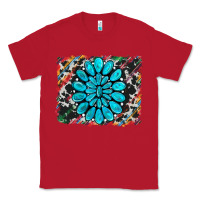 Red cowhide and serape gemstone background Classic Tee - RanaPortraitStore