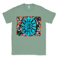 Sage cowhide and serape gemstone background Classic Tee - RanaPortraitStore