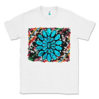 White cowhide and serape gemstone background Classic Tee - RanaPortraitStore
