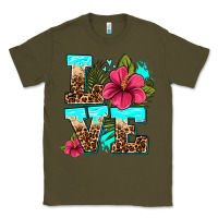 Army Green love summer with flowers Classic Tee - AdoDesignShop