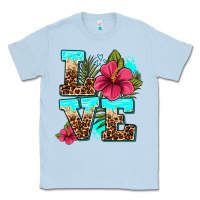 Dusty Blue love summer with flowers Classic Tee - AdoDesignShop