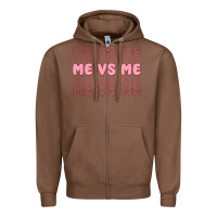 Chestnut me vs me Zipper Hoodie - MaliasSmallBusiness