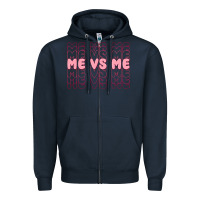 Navy me vs me Zipper Hoodie - MaliasSmallBusiness