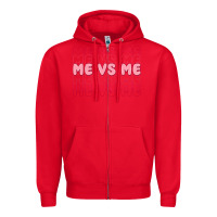 Red me vs me Zipper Hoodie - MaliasSmallBusiness
