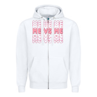 White me vs me Zipper Hoodie - MaliasSmallBusiness