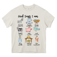 Cream god says i am Heavy Core Tee - MaliasSmallBusiness