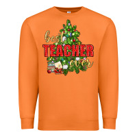 Carrot Best Teacher Ever With Christmas Tree Premium Sweatshirt - BundleAndBundleShop