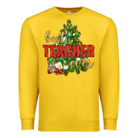 Lemon Best Teacher Ever With Christmas Tree Premium Sweatshirt - BundleAndBundleShop