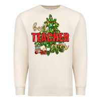 Sandshell Best Teacher Ever With Christmas Tree Premium Sweatshirt - BundleAndBundleShop