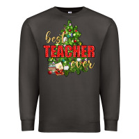 Smoke Best Teacher Ever With Christmas Tree Premium Sweatshirt - BundleAndBundleShop