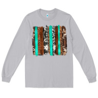 Moon Dust western cowhide wood and turquoise glitter brushstrokes Long Sleeve Tee - Artiststas