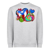 Heather Grey western leopard puerto rico   hearts Heavyweight Sweatshirt - AdoDesignShop