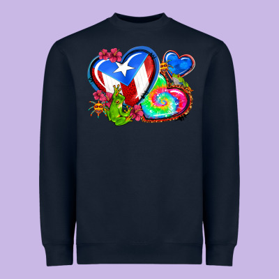 Western Leopard Puerto Rico   Hearts Heavyweight Sweatshirt Designed By Adodesignshop