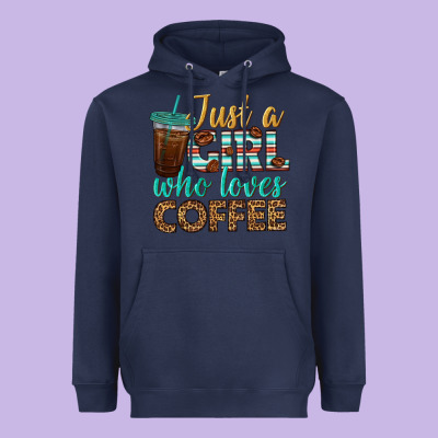Just A Girl Who Loves Coffee Heavyweight Hoodie Designed By Bundleandbundleshop