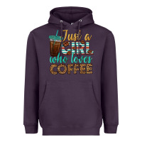 Plum just a girl who loves coffee Heavyweight Hoodie - BundleAndBundleShop