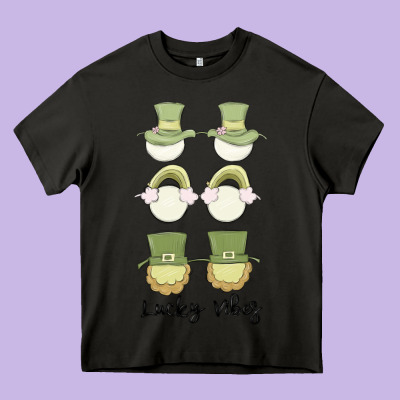 Lucky Vibes Heavy Core Tee Designed By Maliassmallbusiness