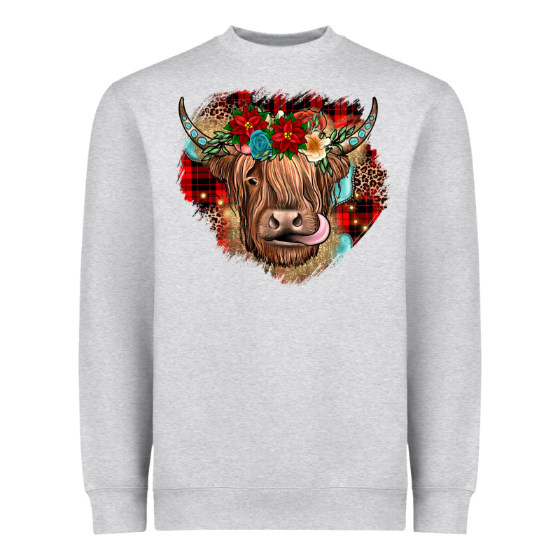 Christmas Cow Gemstone Heavyweight Sweatshirt by JahusDesignShop | Teevron