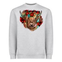 Heather Grey christmas cow gemstone Heavyweight Sweatshirt - JahusDesignShop