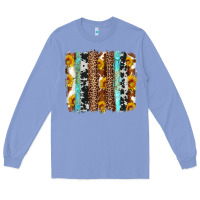 Colony Blue western cowhide leopard turquoise brushstrokes Long Sleeve Tee - Artiststas