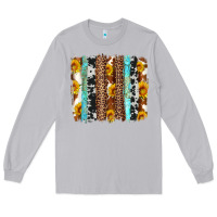 Moon Dust western cowhide leopard turquoise brushstrokes Long Sleeve Tee - Artiststas
