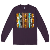 Plum western cowhide leopard turquoise brushstrokes Long Sleeve Tee - Artiststas