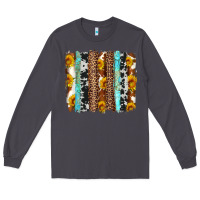 Smoke western cowhide leopard turquoise brushstrokes Long Sleeve Tee - Artiststas