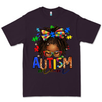 Plum autism mom afro locs messy bun Premium Tee - texasbilliewilder