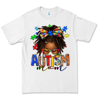 White autism mom afro locs messy bun Premium Tee - texasbilliewilder