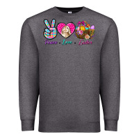 Charcoal Heather Peace Love Easter Premium Sweatshirt - BundleAndBundleShop