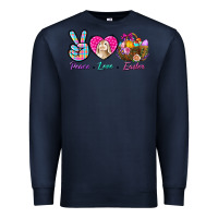 Navy Peace Love Easter Premium Sweatshirt - BundleAndBundleShop