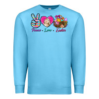 Ocean Blue Peace Love Easter Premium Sweatshirt - BundleAndBundleShop