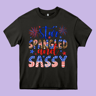 Star Spangled And Sassy Heavy Core Tee Designed By Artiststas