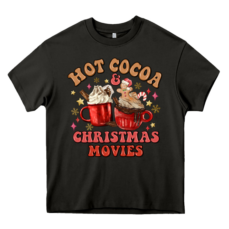 Hot Cocoa And Christmas Movies Heavy Core Tee by MaliasSmallBusiness | Teevron