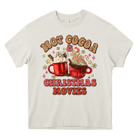 Cream hot cocoa and christmas movies Heavy Core Tee - MaliasSmallBusiness