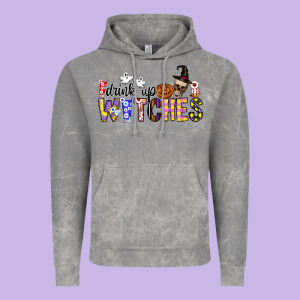 Drink Up Witches Vintage Hoodie Designed By Cowhidedigitalart