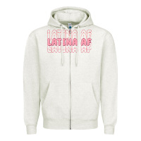 Oatmeal Heather latina af Zipper Hoodie - MaliasSmallBusiness