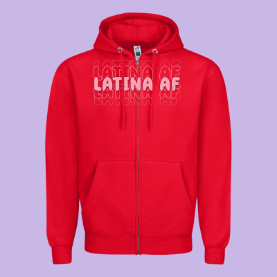 Latina Af Zipper Hoodie Designed By Maliassmallbusiness