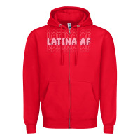 Red latina af Zipper Hoodie - MaliasSmallBusiness