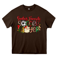 Chocolate Brown santas favorite soccer player Heavy Core Tee - MaliasSmallBusiness