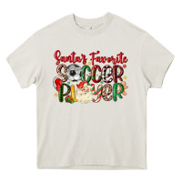 Cream santas favorite soccer player Heavy Core Tee - MaliasSmallBusiness