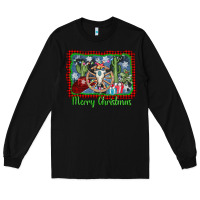 Black merry christmas western bull skull Long Sleeve Tee - AdoDesignShop