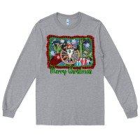 Heather Grey merry christmas western bull skull Long Sleeve Tee - AdoDesignShop