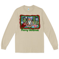Mushroom merry christmas western bull skull Long Sleeve Tee - AdoDesignShop