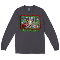 Smoke merry christmas western bull skull Long Sleeve Tee - AdoDesignShop