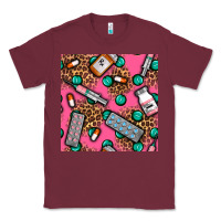 Burgundy Medicines And Pills Seamless Pattern Classic Tee - BundleAndBundleShop