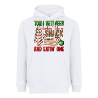 White torn between lookin' like a snack and eatin' one bbs Heavyweight Hoodie - BundleAndBundleShop