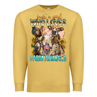Antique Gold Just A Girl Who Loves Farm Animals Premium Sweatshirt - BundleAndBundleShop