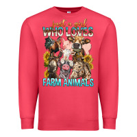 Cardinal Just A Girl Who Loves Farm Animals Premium Sweatshirt - BundleAndBundleShop