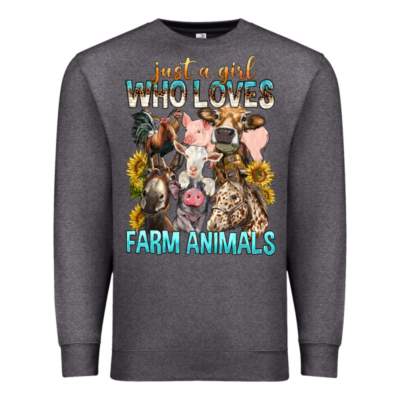 Just A Girl Who Loves Farm Animals Premium Sweatshirt by BundleAndBundleShop | Teevron