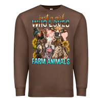 Chestnut Just A Girl Who Loves Farm Animals Premium Sweatshirt - BundleAndBundleShop